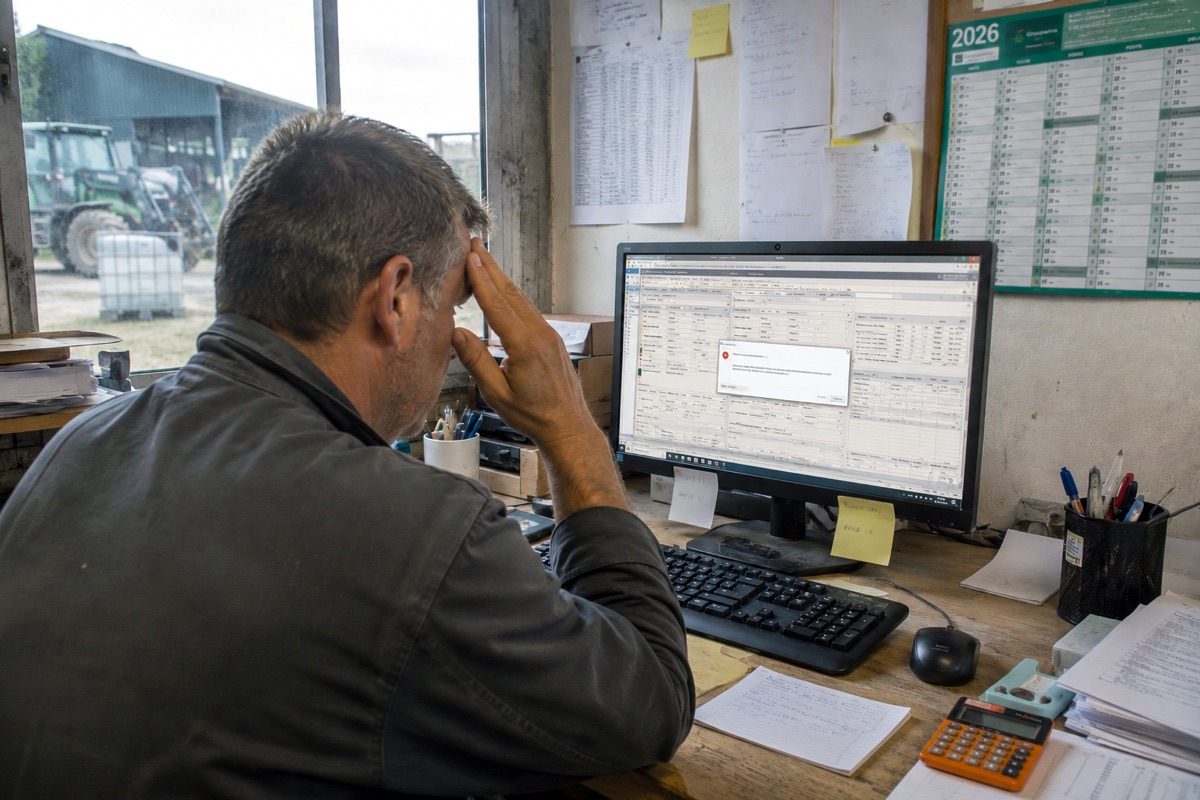 Dirigeant découragé devant un logiciel de gestion trop complexe