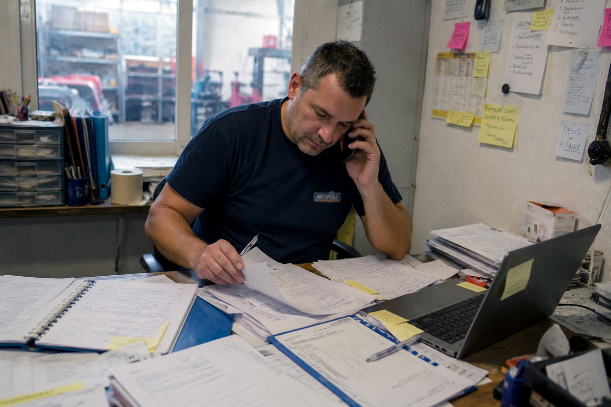 Artisan submergé par les relances et l'administratif, sans temps pour prospecter