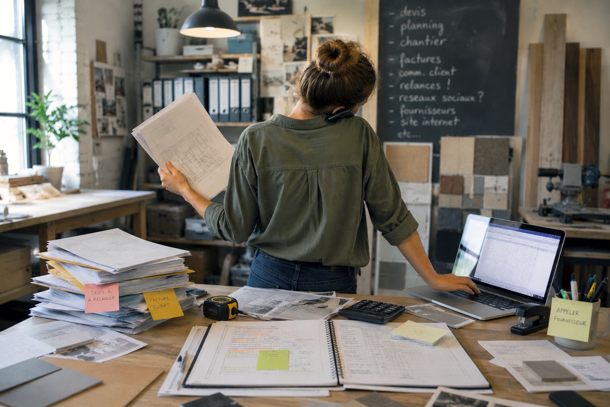 Indépendante qui gère seule devis, clients et administratif