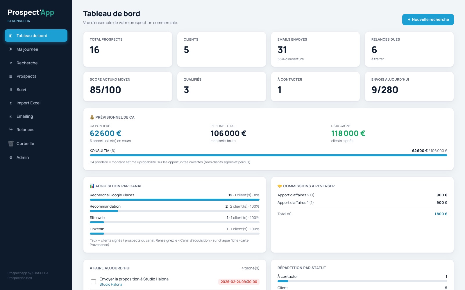 Prospect'App — aperçu de l'application