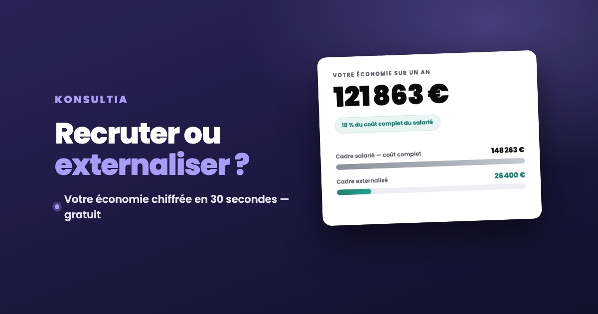 Simulateur cadre externalisé vs recrutement — votre économie annuelle calculée en 30 secondes